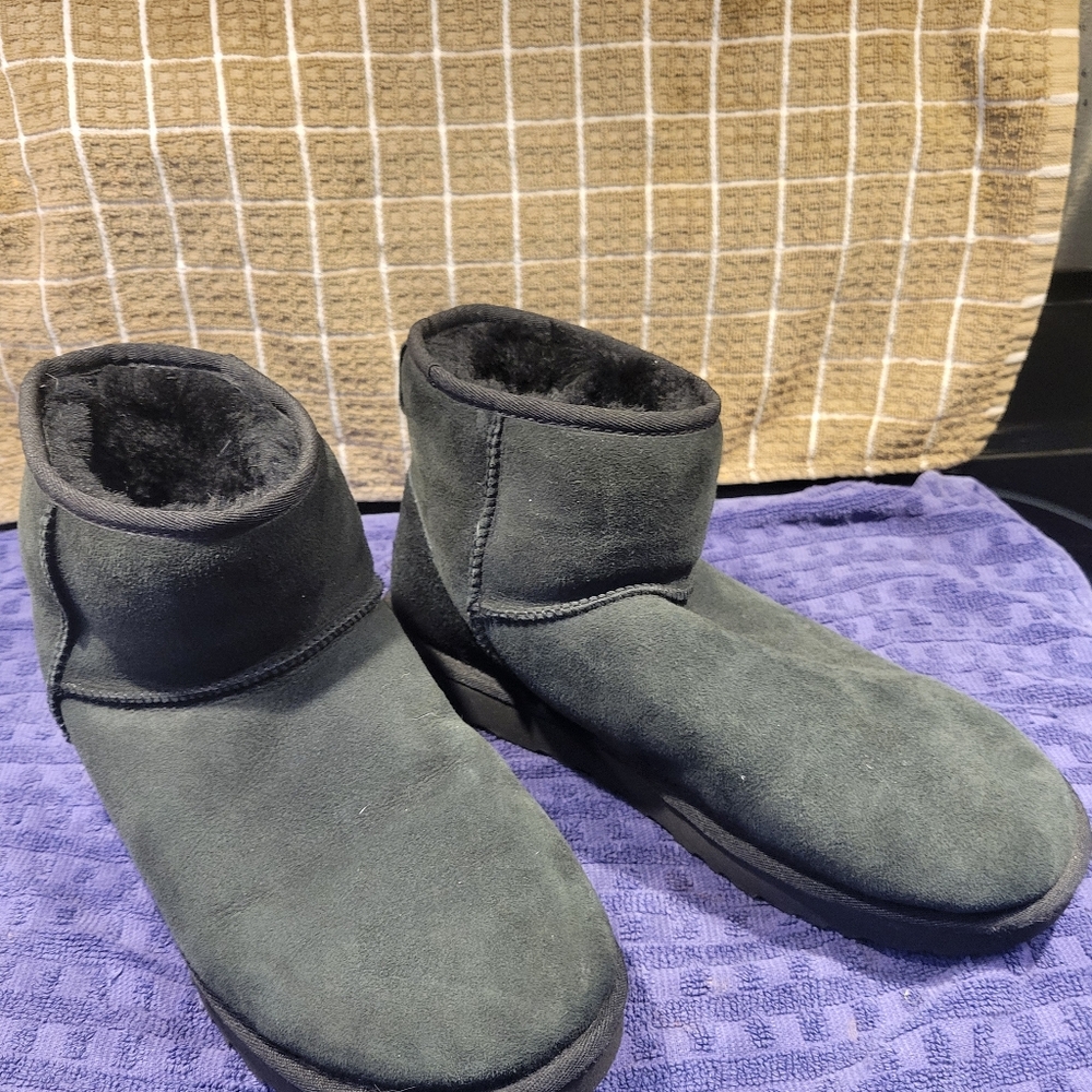 UGG Cozy Black Suede Ankle Boots